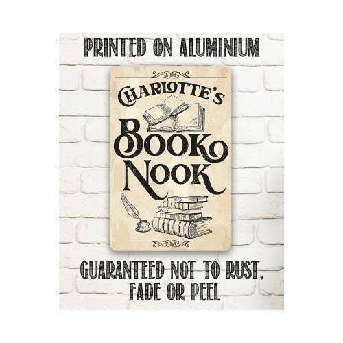 Personalized - Book Nook - Metal Sign