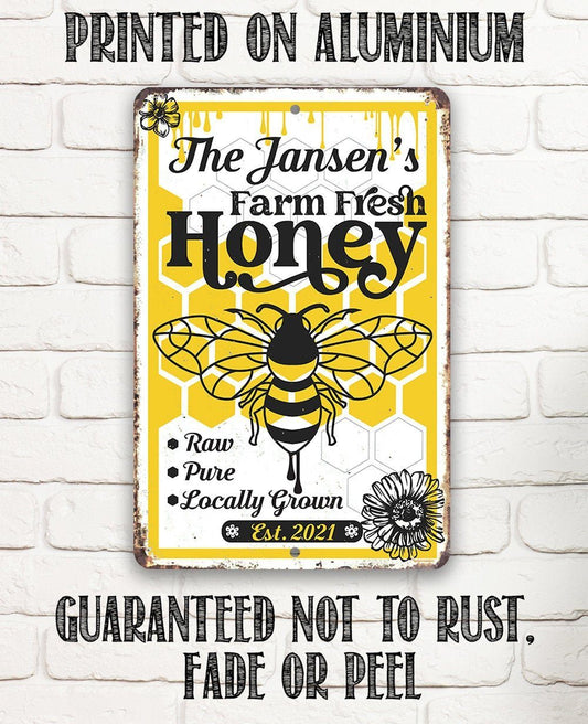 Personalized - Farm Fresh Honey - Metal Sign