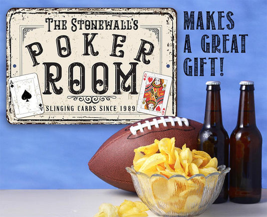 Personalized - Poker Room - Metal Sign