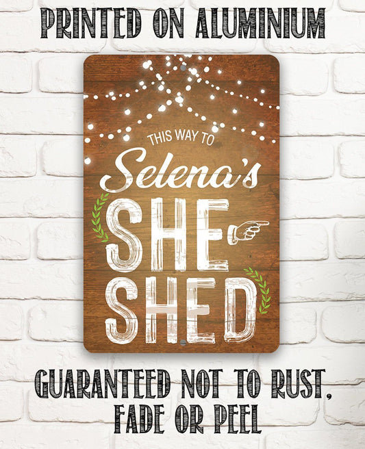 Personalized - She Shed Directional - Metal Sign
