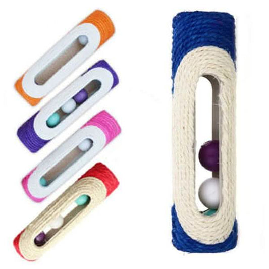Pet Cat Rolling Sisal Scratching Post Trapped With 3 Ball Training Novely Toy Otarealm