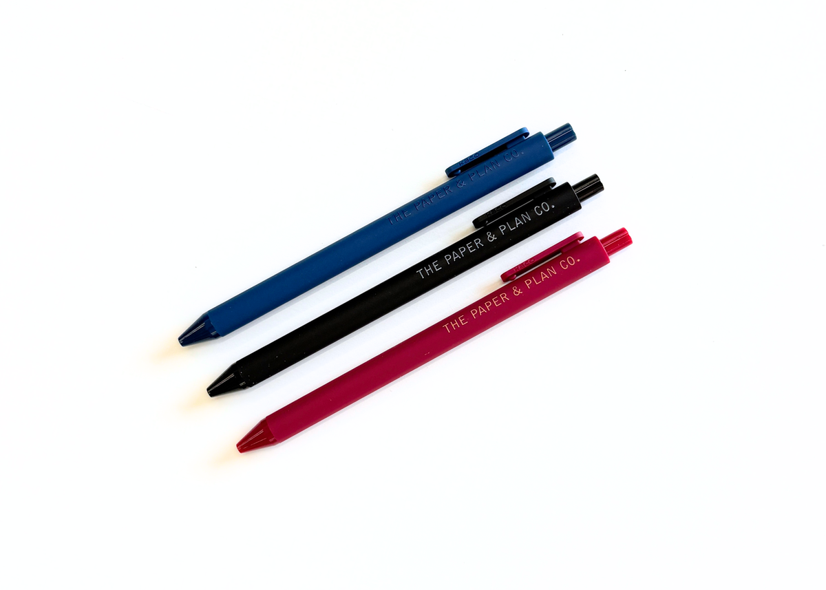 Dark Floral Pen Set