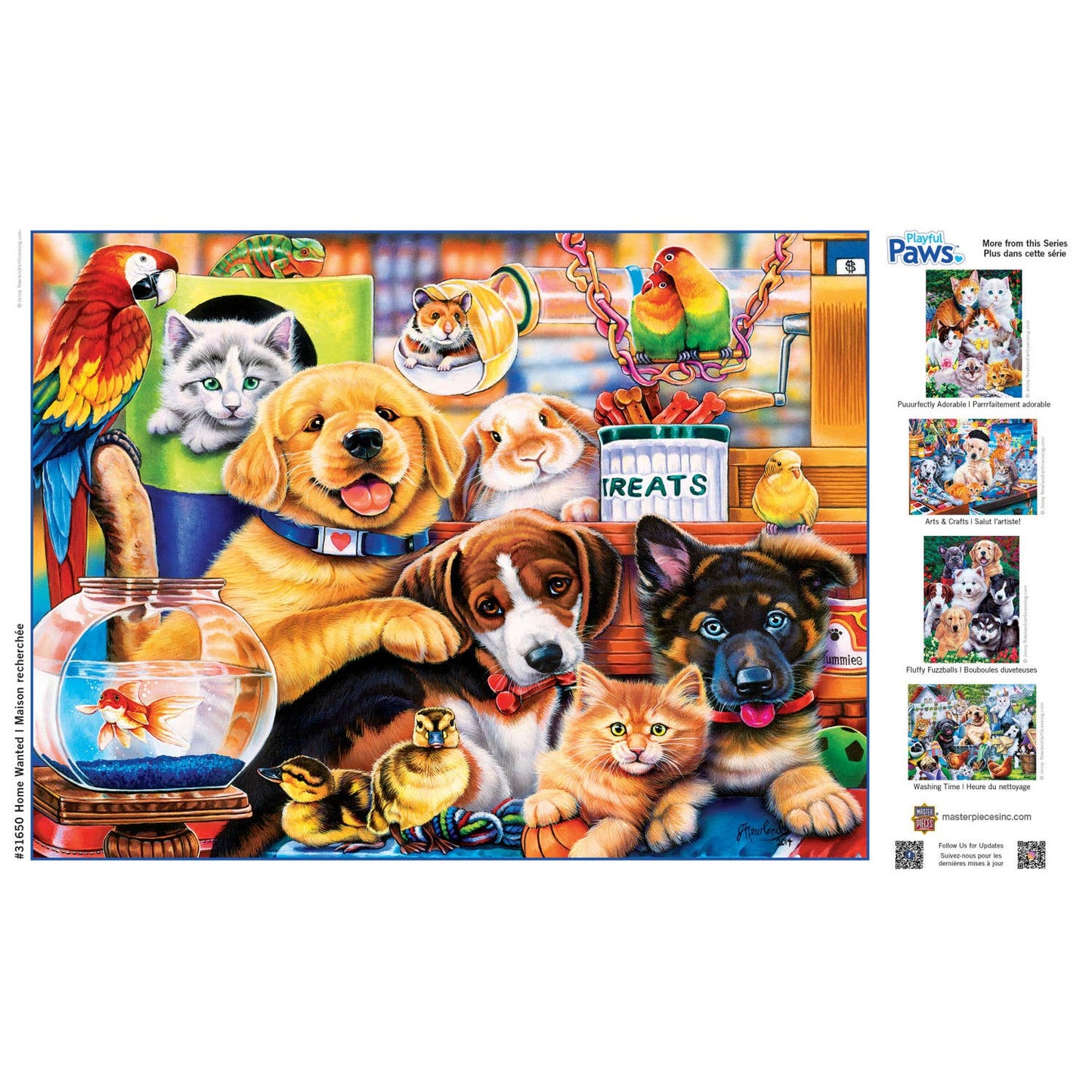 Playful Paws - Home Wanted 300 Piece EZ Grip Puzzle by Masterpieces Puzzles