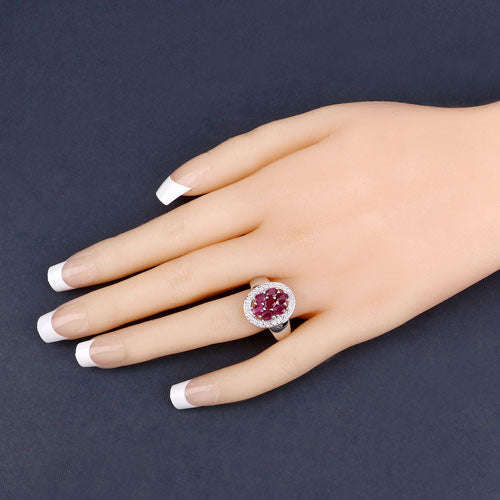 1.54 Carat Genuine Ruby .925 Sterling Silver Ring Otarealm