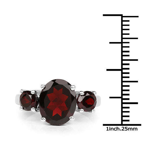 5.01 Carat Genuine Garnet .925 Sterling Silver Ring Otarealm