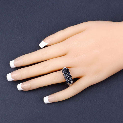 2.60 Carat Genuine Blue Sapphire .925 Sterling Silver Ring Otarealm