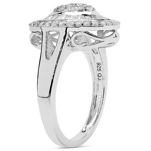 1.08 Carat Genuine White Diamond .925 Sterling Silver Ring Otarealm