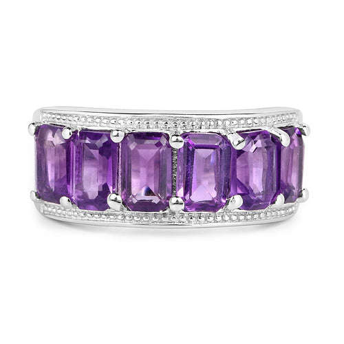 3.30 Carat Genuine Amethyst .925 Sterling Silver Ring Otarealm