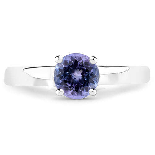 0.95 Carat Genuine Tanzanite .925 Sterling Silver Ring Otarealm