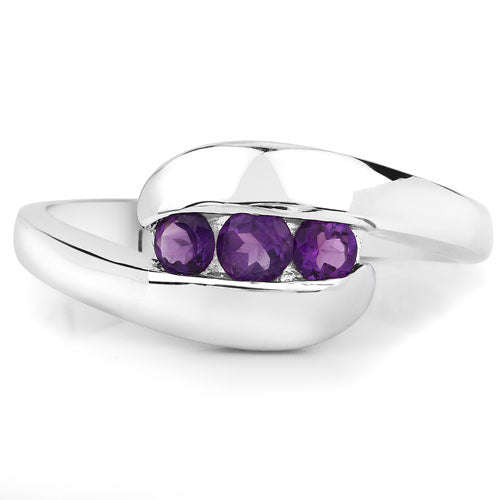 0.54 Carat Genuine Amethyst .925 Sterling Silver Ring Otarealm