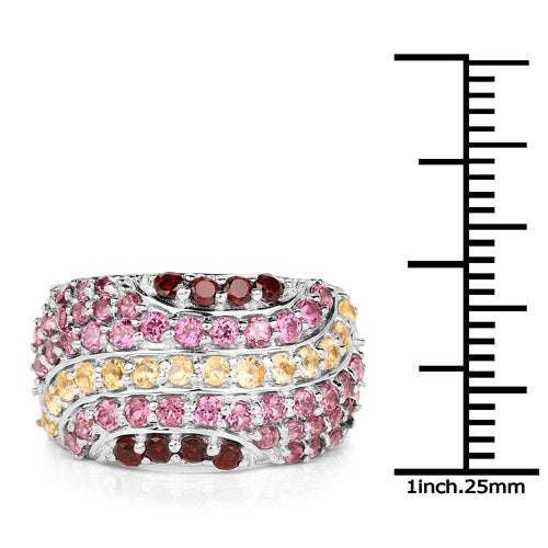 2.35 Carat Genuine Multi Stone .925 Sterling Silver Ring Otarealm
