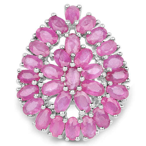 8.10 Carat Genuine Ruby .925 Sterling Silver Ring Otarealm