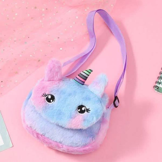 Rainbow Unicorn Plush Shoulder Bag Otarealm