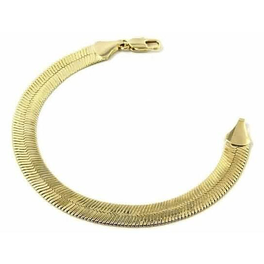 Real Gold Filled High Polish Finsh Magic/snake Chain Bracelet Flat Herringbone Otarealm