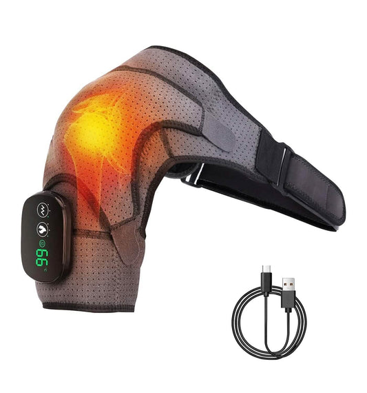 Rechargeable Heated Shoulder Wrap Massager Shoulder Brace Support with 3 Heating Levels Otarealm