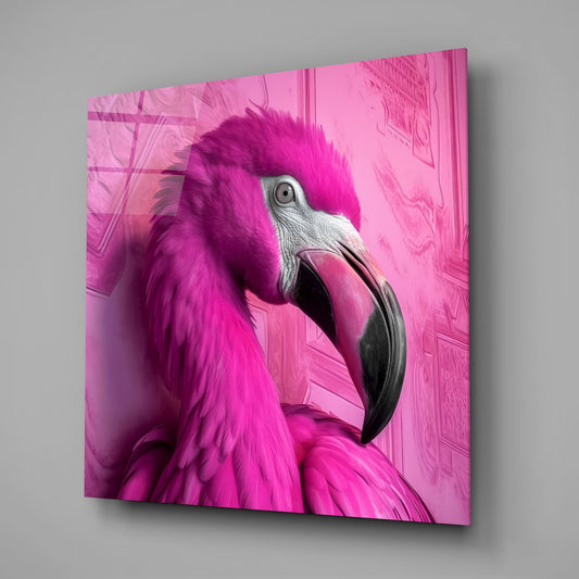 Hot Pink Magenta Flamingo Glass Wall Art