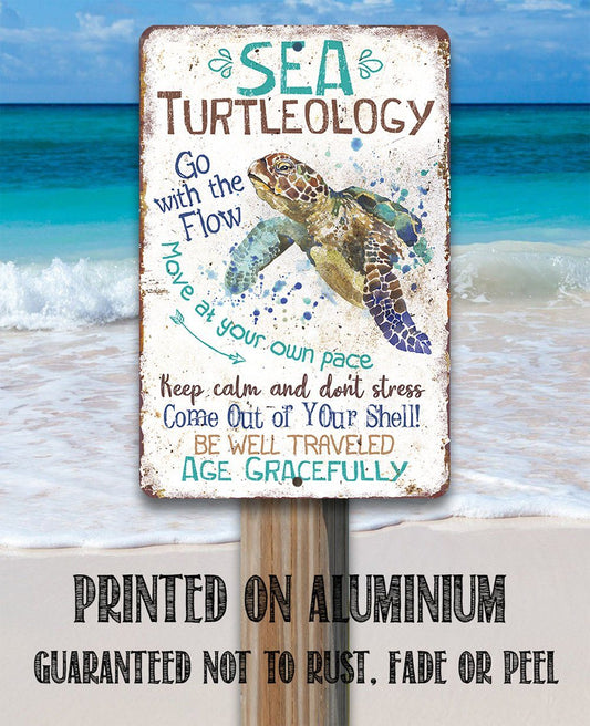 Sea Turtleology - Metal Sign