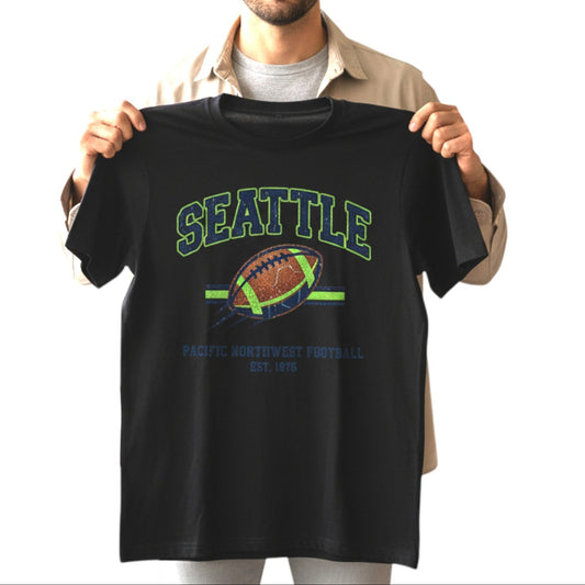 Seattle Football T-Shirt Pacific Northwest Est 1976 Retro Tee
