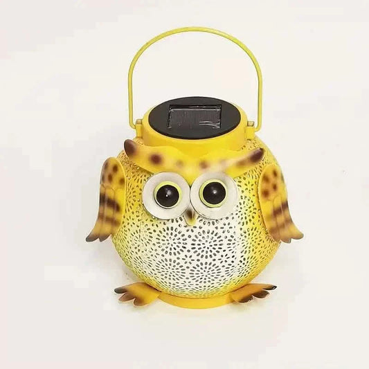 Solar Garden Hanging Light Owl Pattern Otarealm