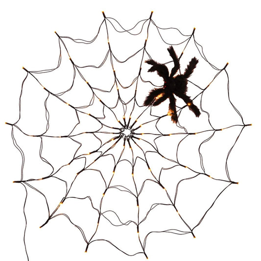 Spider Web Light with Hairy Spider 70LED Battery Powered Remote Control 8 Lighting Modes Otarealm