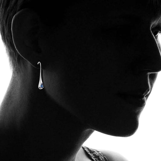 Sterling Silver Gemstone Water Drop Earrings Otarealm