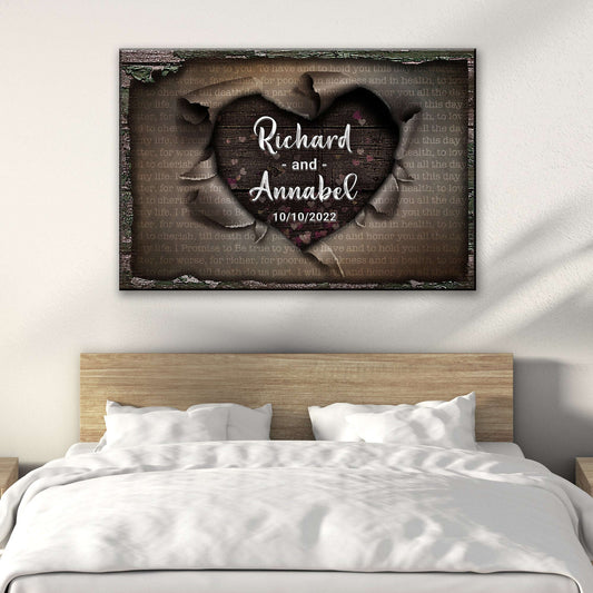 Unwrapped Heart Wedding Vows Sign Otarealm