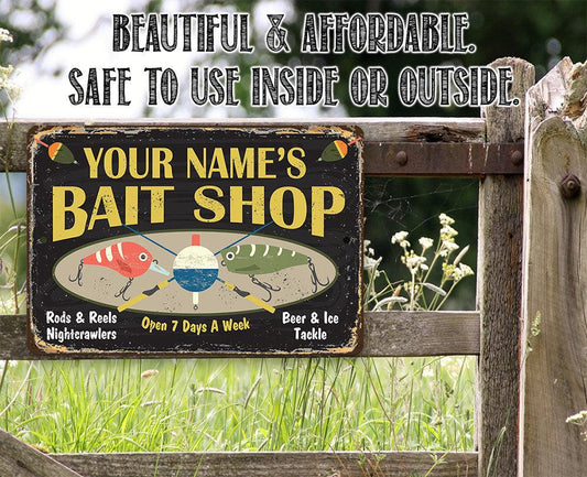 Personalized - Bait Shop - Metal Sign