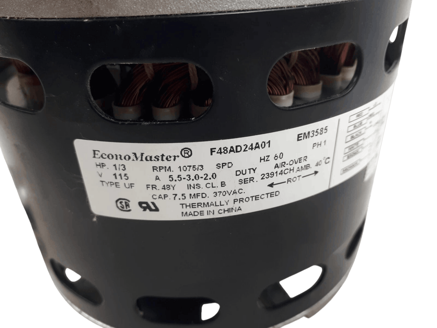 F48AD24A01 EconoMaster 3-Speed Furnace BLOWER MOTOR 1/3 HP 115 Volt EM3585 Otarealm