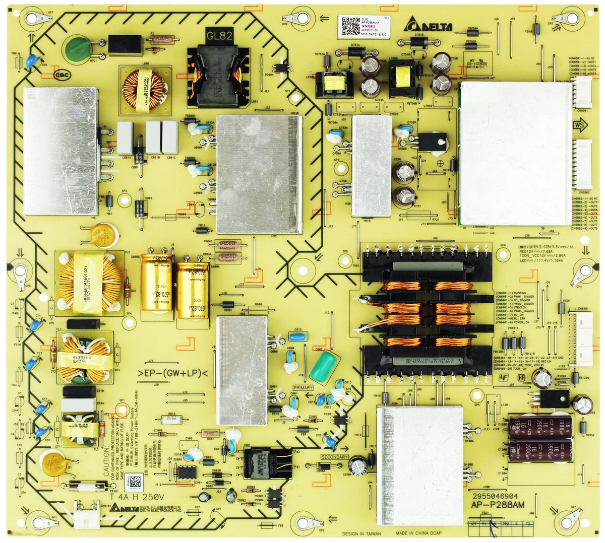 147472911, 1-474-729-11 Sony Power Supply, 1-474-729-21, G182, AP-P288AM, XBR-65X850F, XBR-65X856F, XBR-65X850G, XBR-65X800H Otarealm