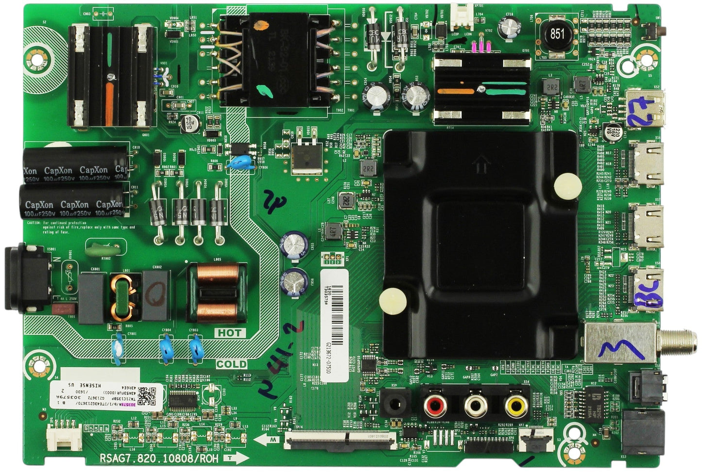 Hisense 303578 303579 Main Board / Power Supply 43R6E4 Otarealm