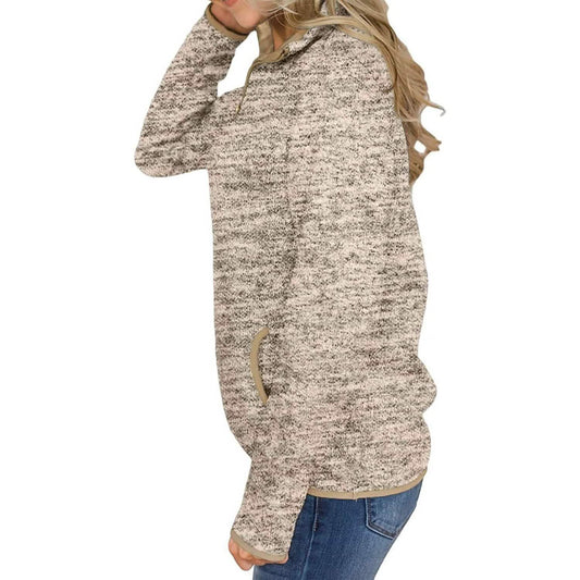 Women Casual Long Sleeve Stand Collar with Pockets Otarealm