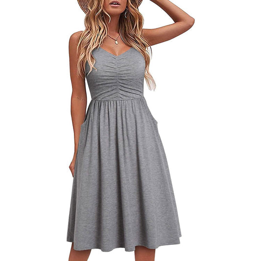Women Sleeveless Cotton Summer Beach Dress Otarealm