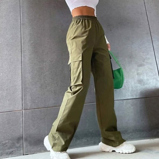 Women's Chinos Cargo Mid Waist Pants Otarealm