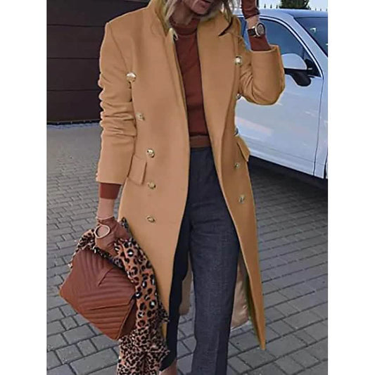 Women's Coat Regular Fit Warm Casual Jacket Long Sleeve Solid Color Otarealm
