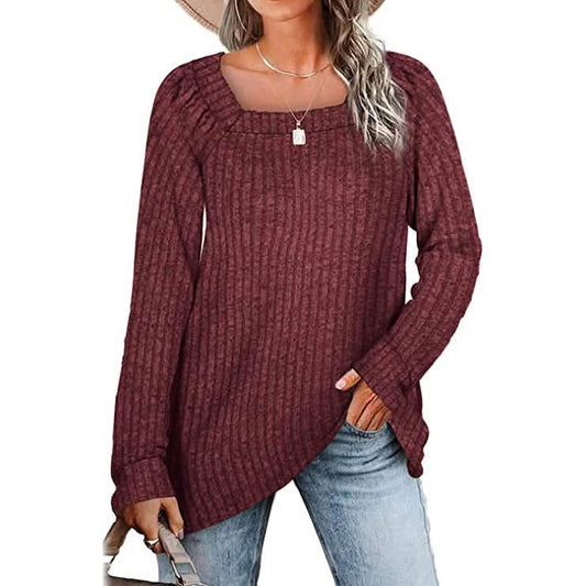 Women's Long Sleeve V Neck Sweater Tops Otarealm