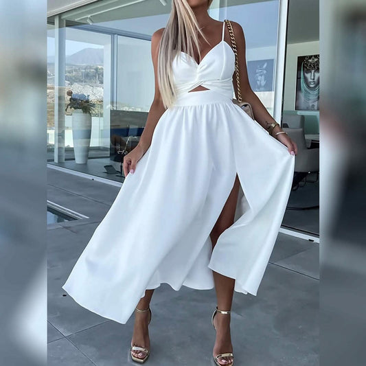 Women‘s Split Cut Out Midi Dress Otarealm