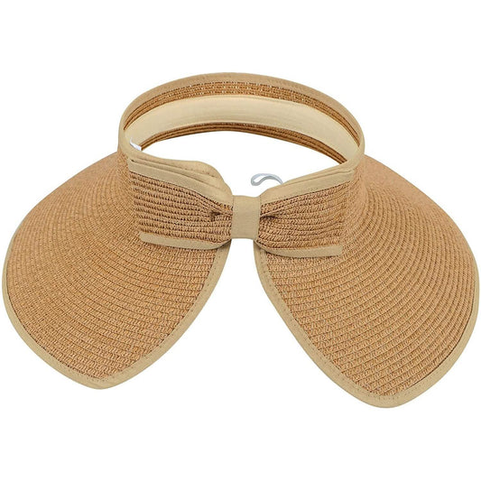 Women's Wide Brim Roll-up Straw Sun Hat Sun Visor Otarealm