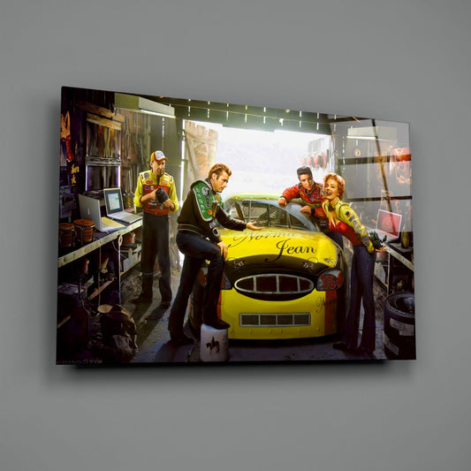 Retro Icons at the Garage Glass Wall Art