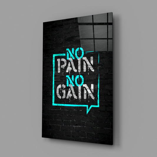 Turquoise Frame Brick Graffiti Quote Glass Wall Art