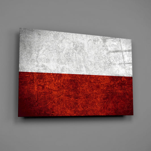 Rustic Grunge Flag of Poland Glass Wall Art