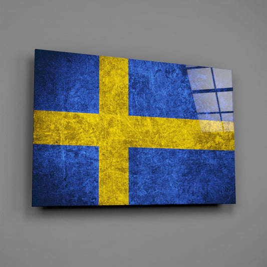 Flag of Sweden Glass Wall Art
