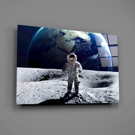 Space Walk Glass Wall Art