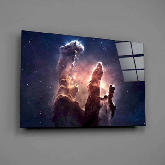 Space Clouds Glass Wall Art