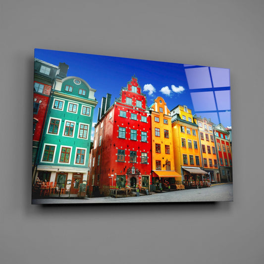 Stockholm House View Glass Wall Art