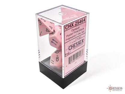 Opaque Pastel Pink/back | 7-Dice, 16mm, 12mm, d10s by Chessex