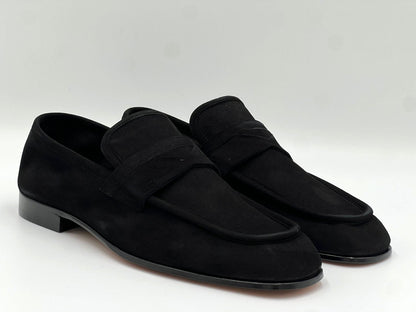 C Collection Suede Penny Loafer - Black
