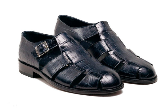 C Collection Crocodile Sandal - Blue