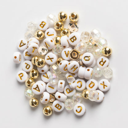 Fierce with Gold Matchstick Charm & Gold and Crystal Beads DIY Jar