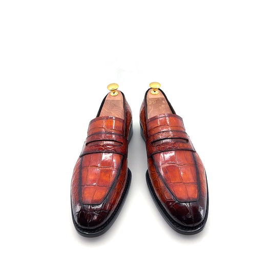 Maurice Custom Made Mirage Alligator Loafer - Cognac