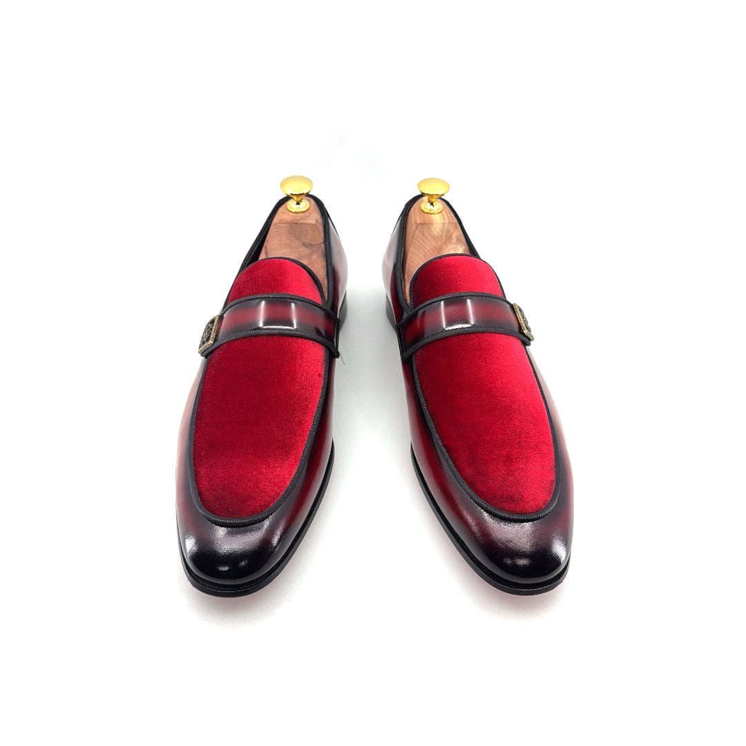C Collection Leather Loafer - Red Otarealm